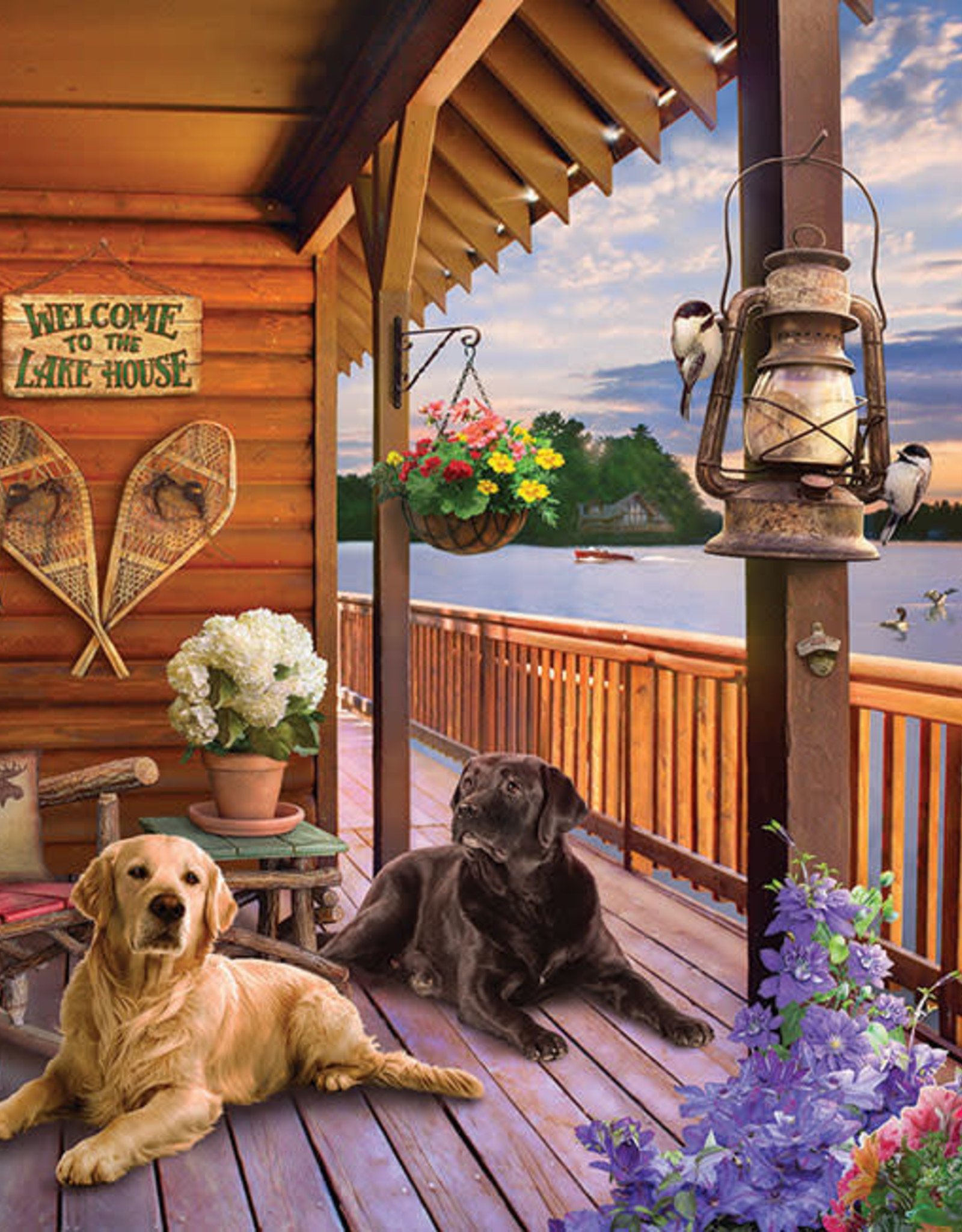 Cobble Hill Puzzles OM80328 Welcome to the Lake House 1000pc Cobble Hill Puzzle