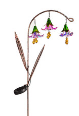 Evergreen 42"H Twinkling Light Solar Garden Stake w/Trio of Glass Flowers Evergreen 42"H Twinkling Light Solar Garden Stake w/Trio of Glass Flowers