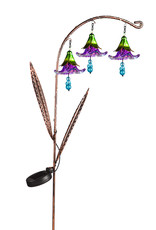 Evergreen 42"H Twinkling Light Solar Garden Stake w/Trio of Glass Flowers Evergreen 42"H Twinkling Light Solar Garden Stake w/Trio of Glass Flowers