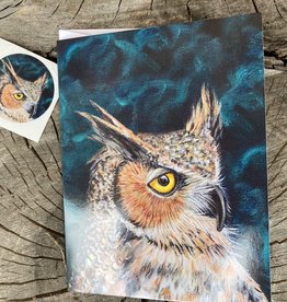 Artist - Alicia Galambos Alicia Galambos Asst Note cards  Harlow-The Great Horned Owl