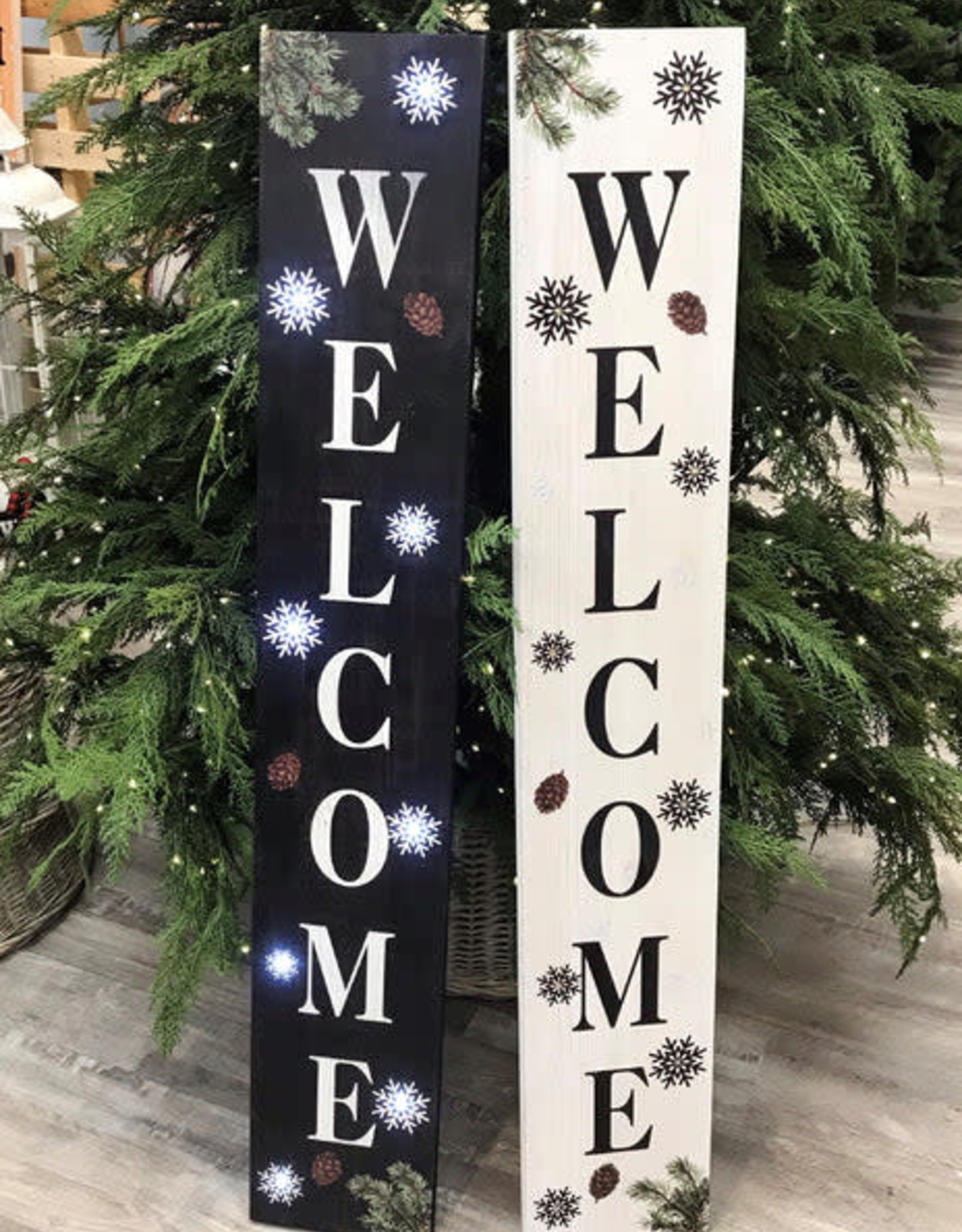 Tri W LED Welcome Porch Sign with Timer