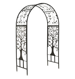 Evergreen EE47M3010 Metal Arched Garden Arbor with Tree of Life Design