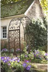 Evergreen EE47M3010 Metal Arched Garden Arbor with Tree of Life Design