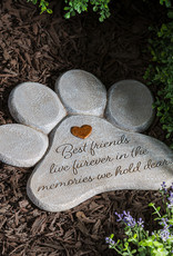 Evergreen EE2961 11" Paw Shaped Pet Memoriall Garden Stone