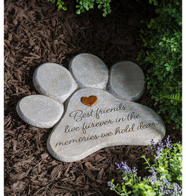 Evergreen EE2961 11" Paw Shaped Pet Memoriall Garden Stone