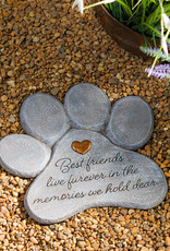 Evergreen EE2961 11" Paw Shaped Pet Memoriall Garden Stone