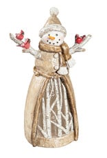 Evergreen EE834 LED Resin Snowman with Cardinals