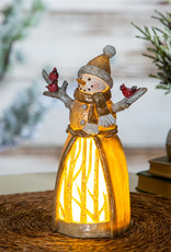 Evergreen EE834 LED Resin Snowman with Cardinals