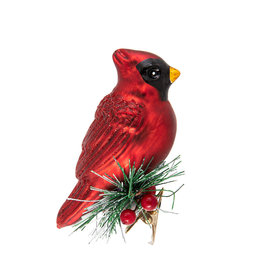 Abbott AB18 Cardinal with Fir Clip Ornament - 3.5L"