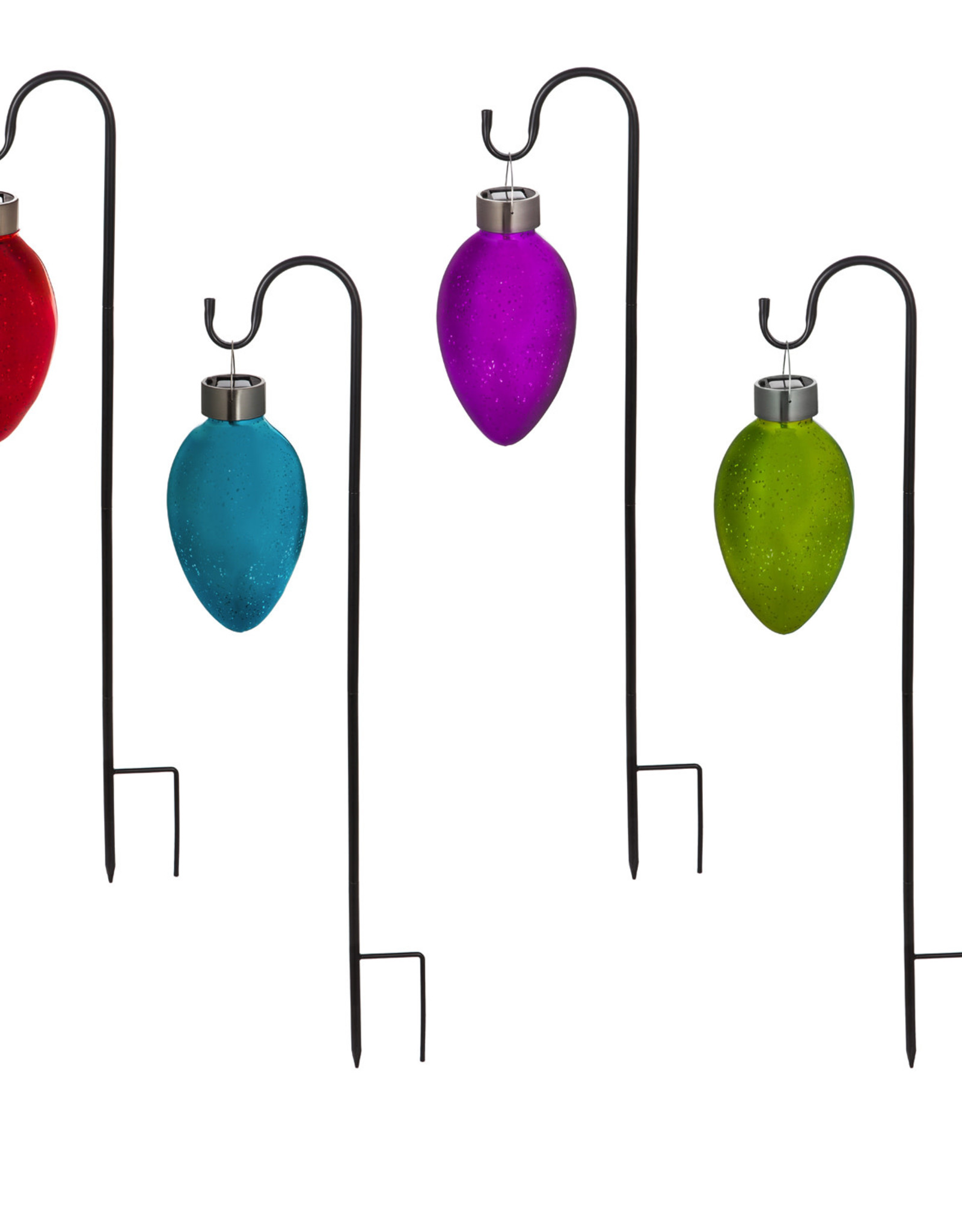 Evergreen Solar Mercury Glass Christmas Light with Shephard's Hook 4 asst't