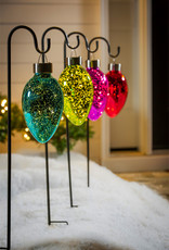 Evergreen Solar Mercury Glass Christmas Light with Shephard's Hook 4 asst't