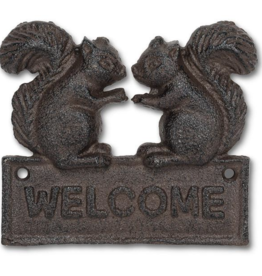 Abbott AB0434 Squirrel Welcome Sign Cast Iron 5"L