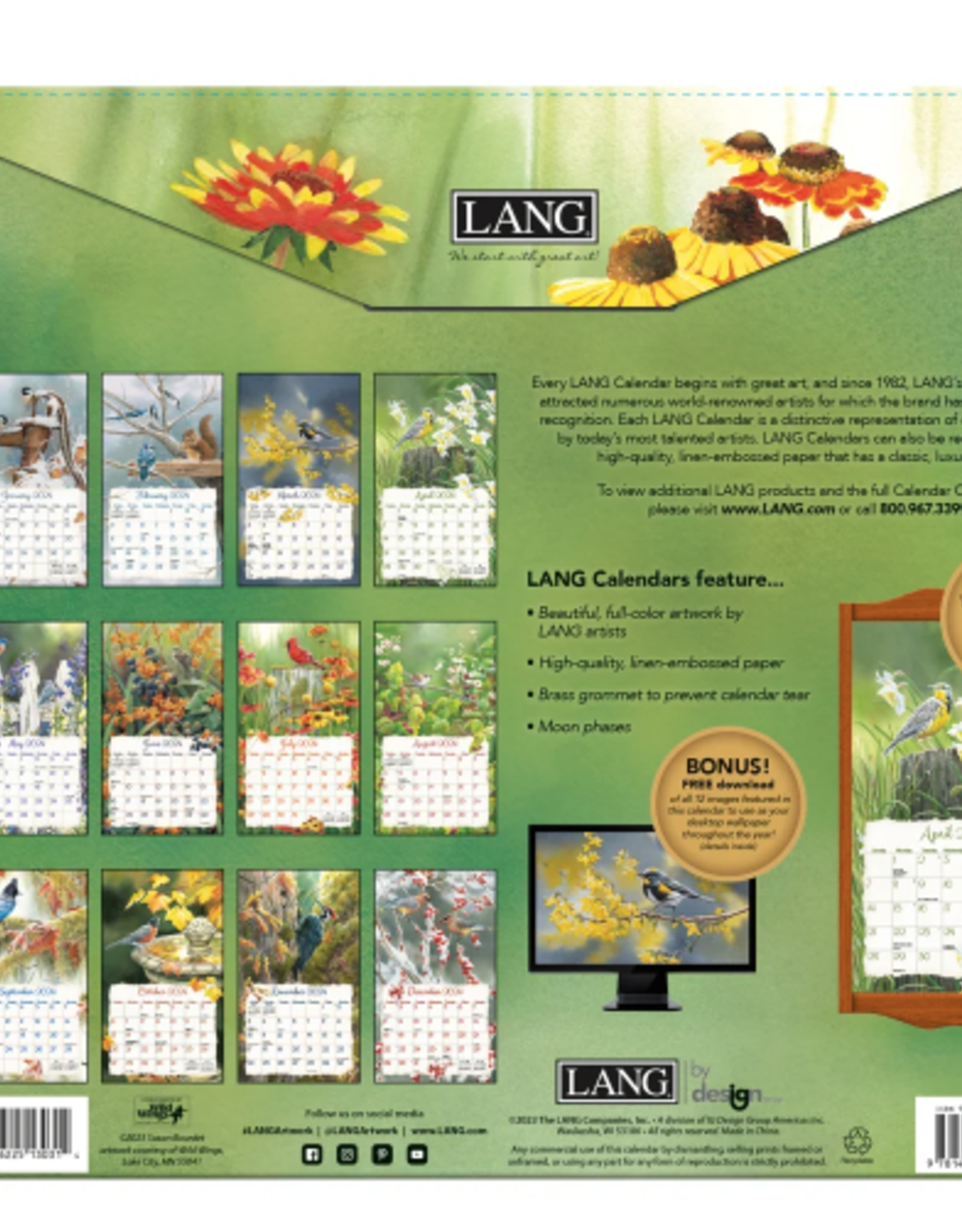 Lang Calendars BFCAL3 2024 Lang Calendar/Songbirds