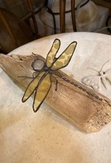 Artist- Andrew Reid ARDFLY Stain Glass  Dragonfly on Driftwood