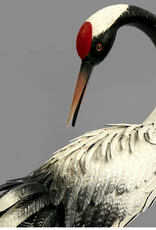 Action Imports AIGG9430 Metal Red-Crowned Crane , Head Turned 28.7"H