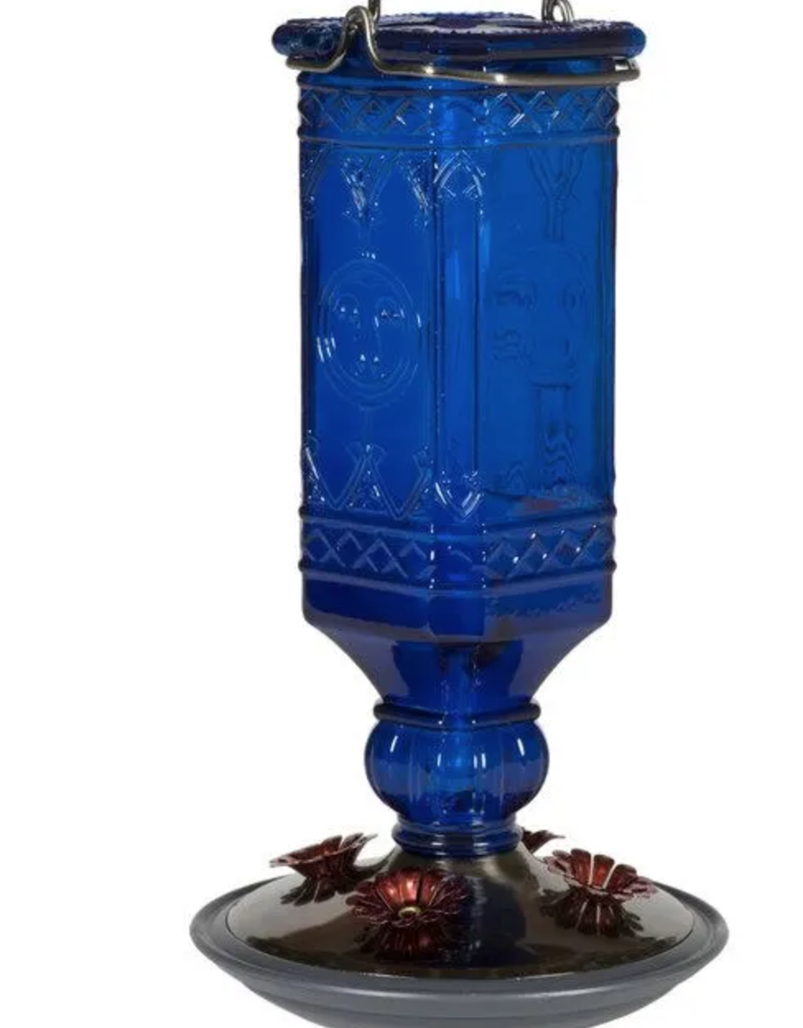 Perky Pet WS8117-2 Antique Glass Hummingbird Feeder - Blue