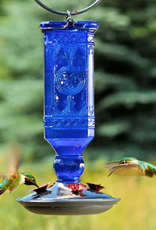 Perky Pet WS8117-2 Antique Glass Hummingbird Feeder - Blue