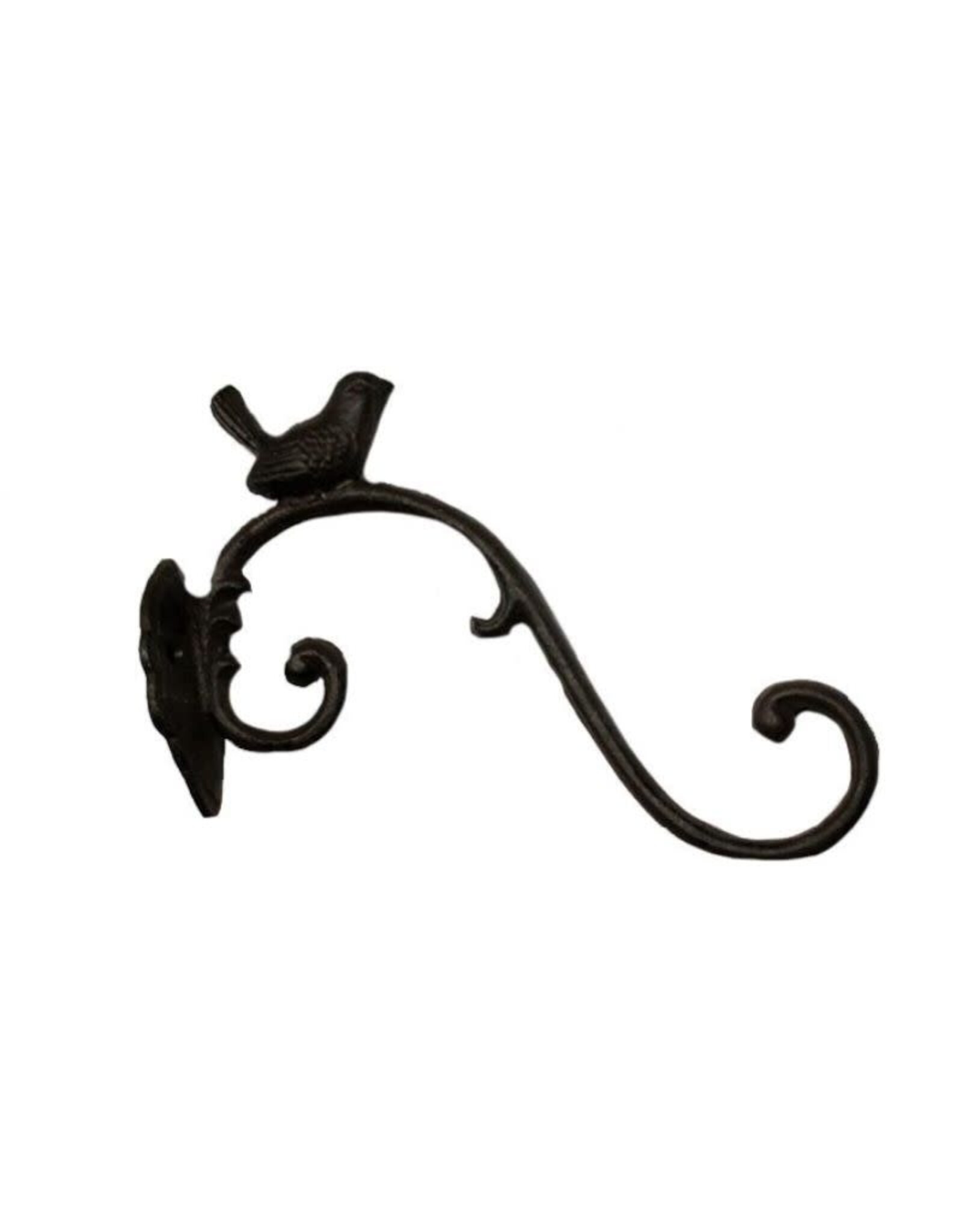 AB4501 Cast Iron Curl Hook with Bird - The Birdhouse Nature Store
