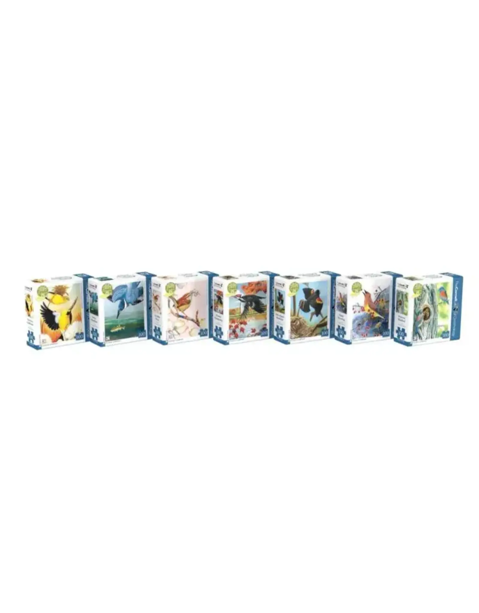 New York Puzzle Company DY2079 Cornell Birds Mini Puzzle Collector's Set, Set of 7