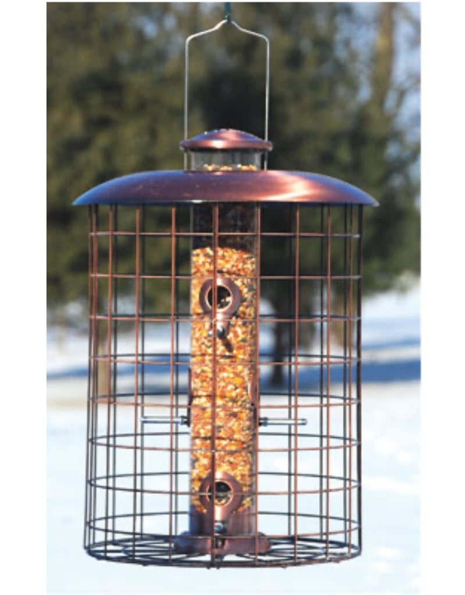 Woodlink WK24618-COPCAGE6S Caged 6 Port Seed Tube Feeder, Brushed Copper