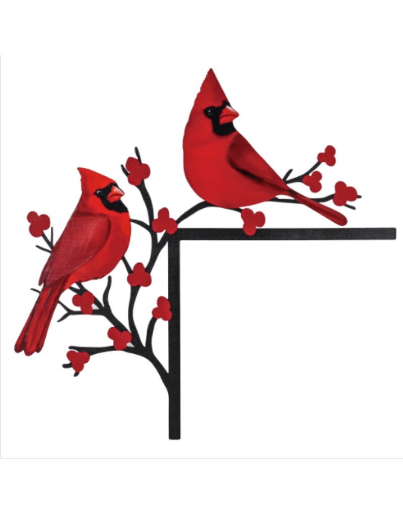 EE3DFD012 Metal Cardinals Door Frame Decor The Birdhouse Nature Store