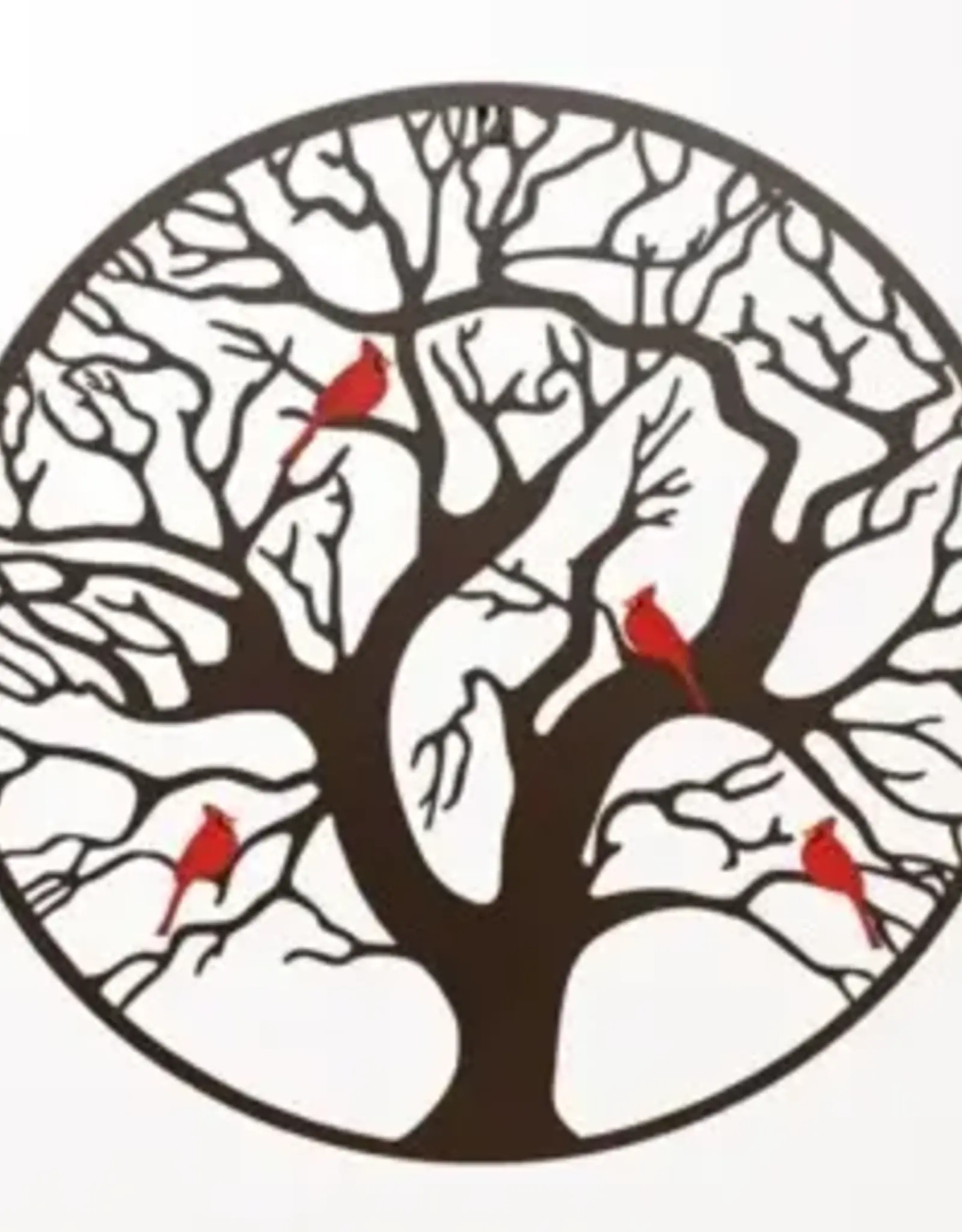 Panam Decor & Gifts PU17329 Four Cardinals in Tree of Life Wall Decor Large