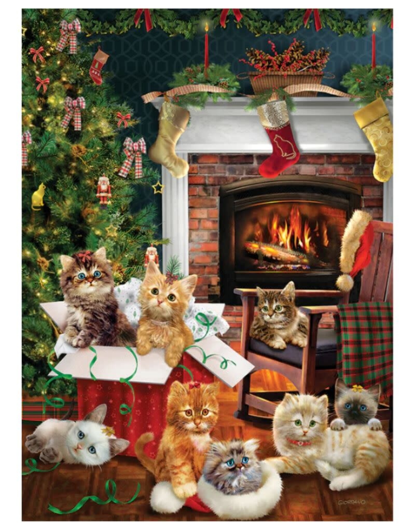 Cobble Hill Puzzles OM40216 Christmas Kittens 1000pc Cobble Hill Puzzle