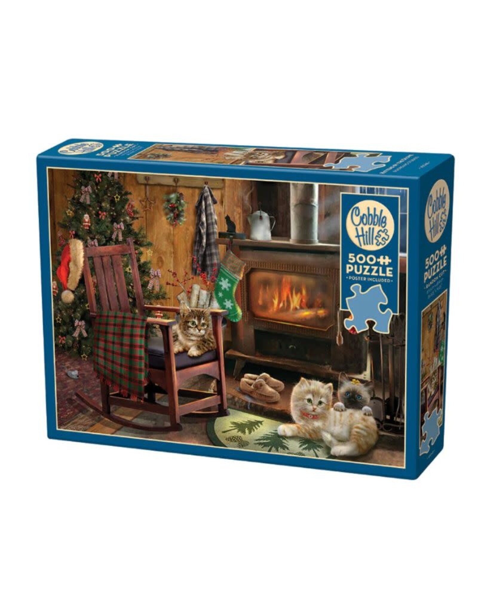 Cobble Hill Puzzles OM45048 Kittens by the Stove Cobble Hill 500pc Puzzle