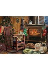 Cobble Hill Puzzles OM45048 Kittens by the Stove Cobble Hill 500pc Puzzle