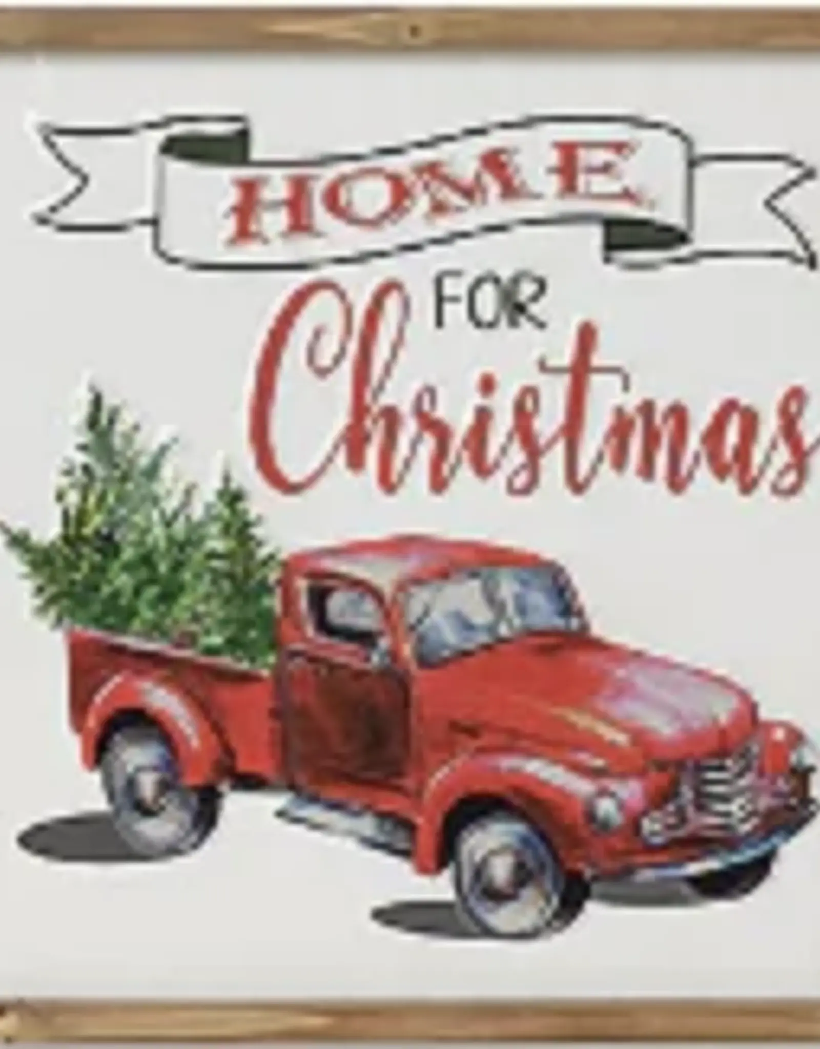 Tri W TWIG2556630B Home for Christmas, 16" Wood and Metal Holiday Wall Decor