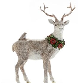 GiftCraft GC682564 Polyresin Reindeer with Bird Figurine