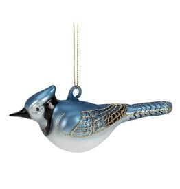 Abbott ABJAY Glass Blue Jay Ornament-5.5"L