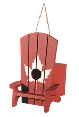 Rosemary & Thyme CDYRT4808 Red Wooden Muskoka Chair Hanging Birdhouse