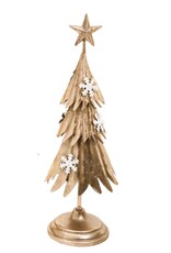 THE PINE CENTRE PC0125 Small Gold Metal Tree with Snowflake, 6x18"