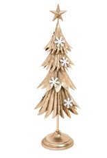 THE PINE CENTRE PC0126 Large Gold Metal Tree with Snowflake, 7x21.5"