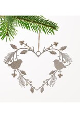 Panam Decor & Gifts PAN96478  Silver Birds in a Heart, 10"