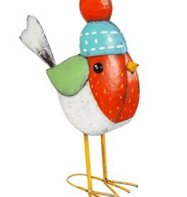 Evergreen EE4707A Metal Holiday Bird with Blue Hat