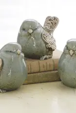 Ganz GZ90547 Scroll Light Blue bird Ceramic