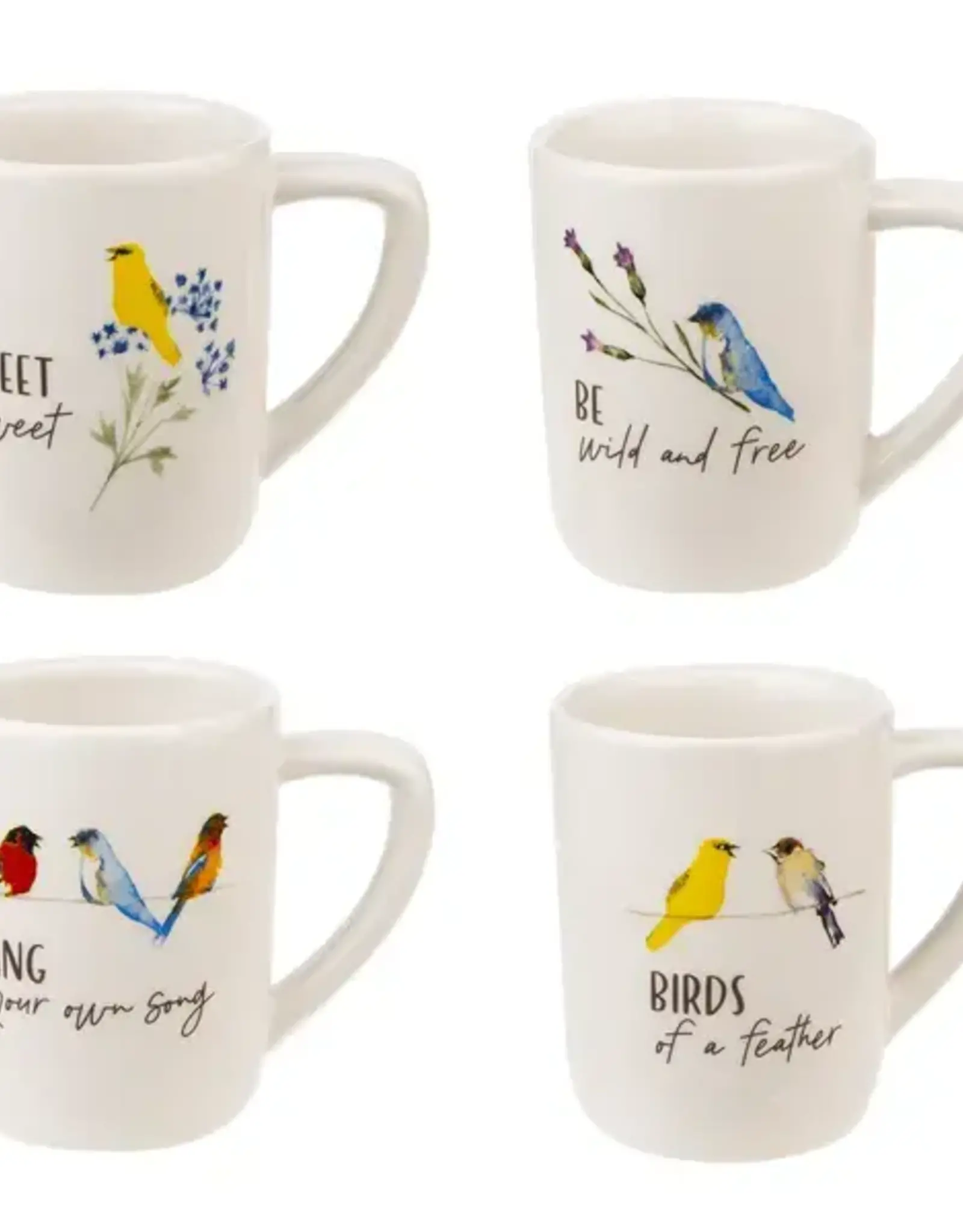 GZ2469 Bird mugs 4  assorted