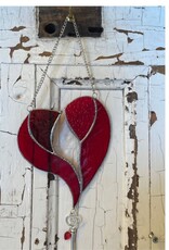 Artist- Andrew Reid ARHEARTKEYR Red Stained Glass Heart and Key