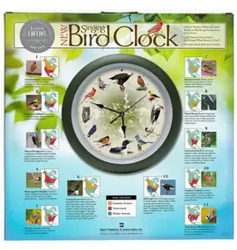 Mark Feldstein & Associates MFABIRD13 20th Anniversary Singing Bird Clock, 13", Green
