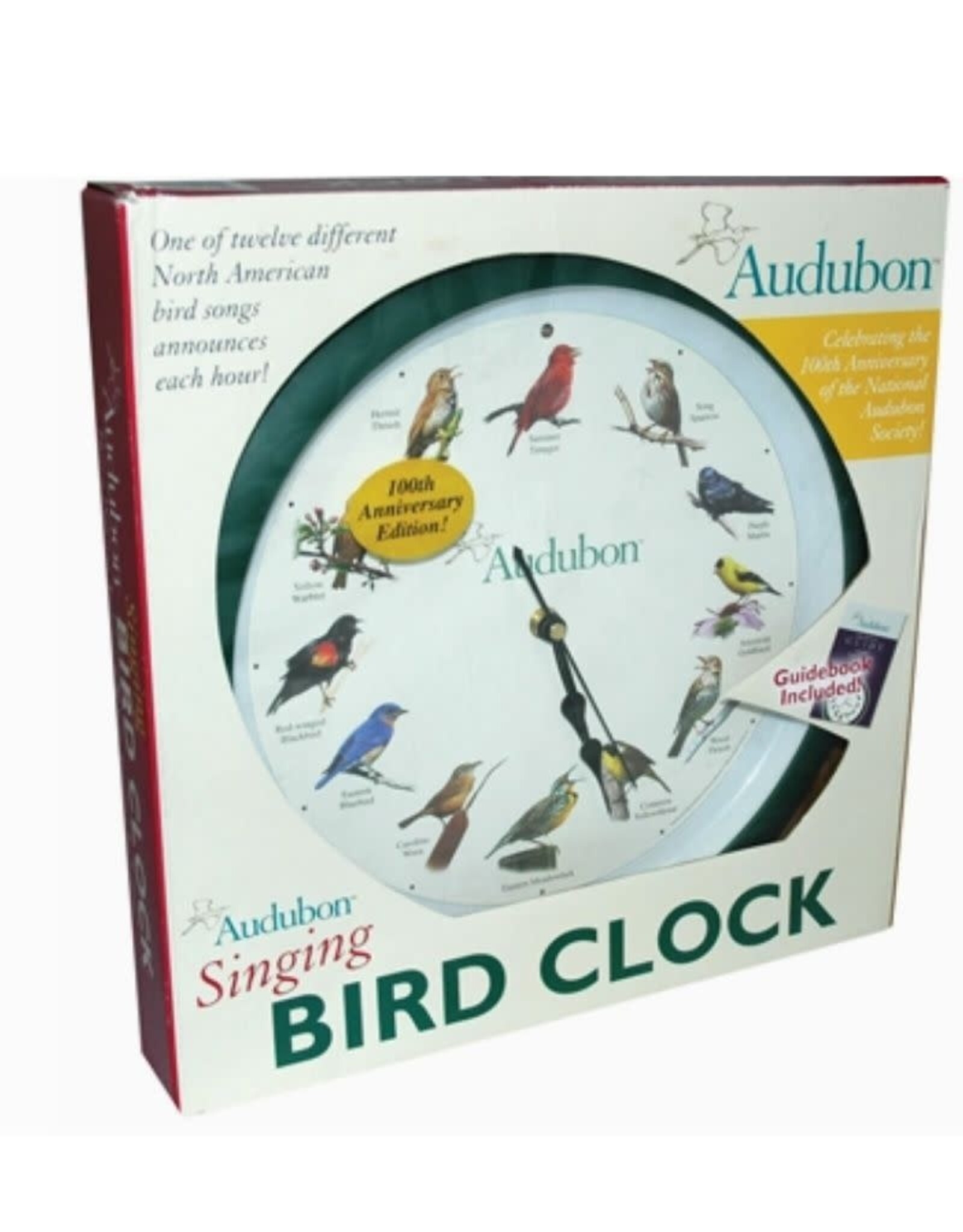 Audubon MFAAUD13 Audobon Society Singing Bird Clock, 13", Green
