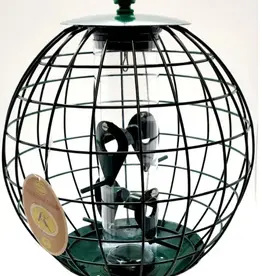 Wild Birds of Canada WBGRC Green Round Caged Sunflower/Mixed Seed Tube Feeder