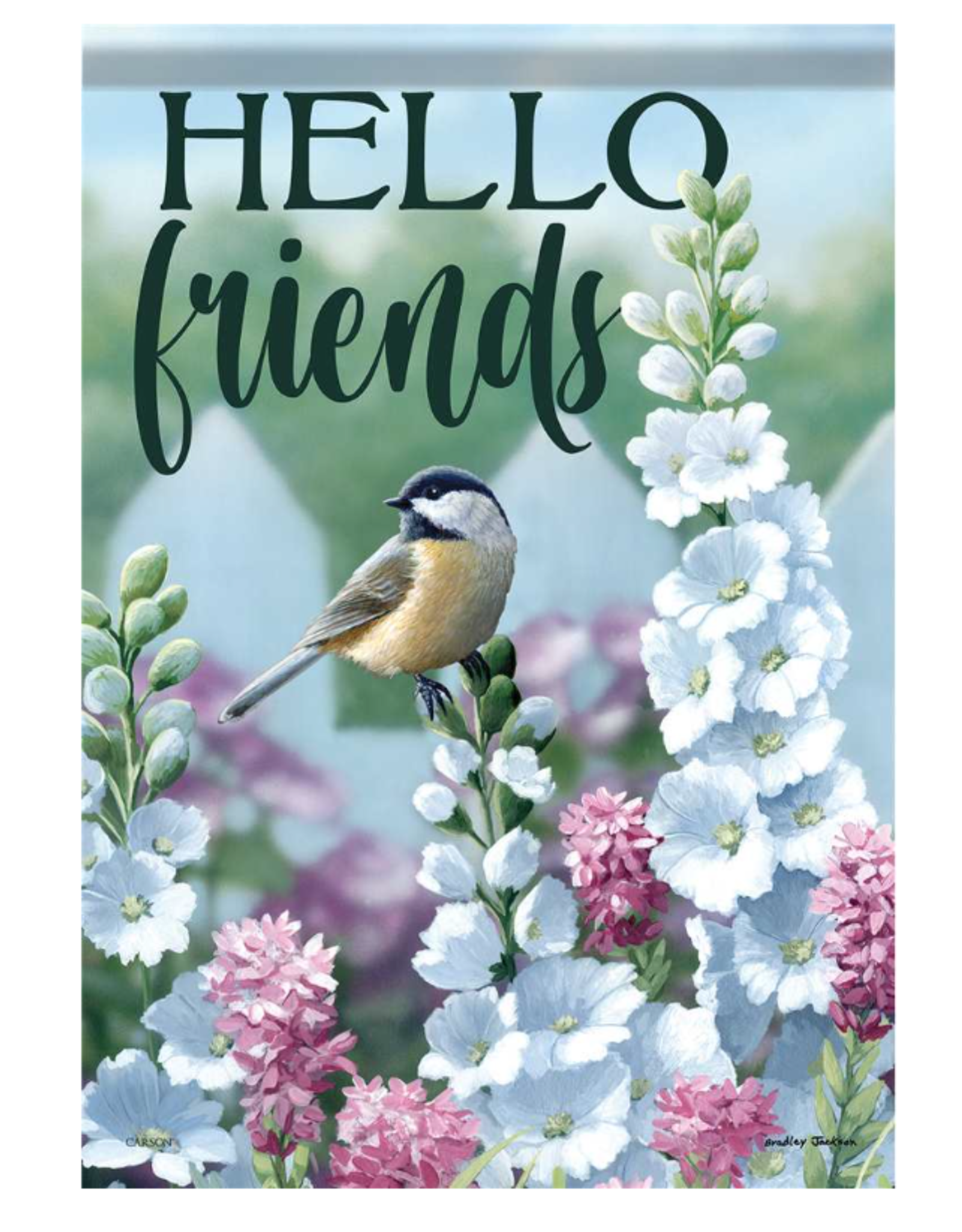 Carson Large House Flags Spring 2023 Chickadee Hello