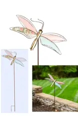Evergreen 45"H Metal Garden Stake, Decoupage Dragonfly
