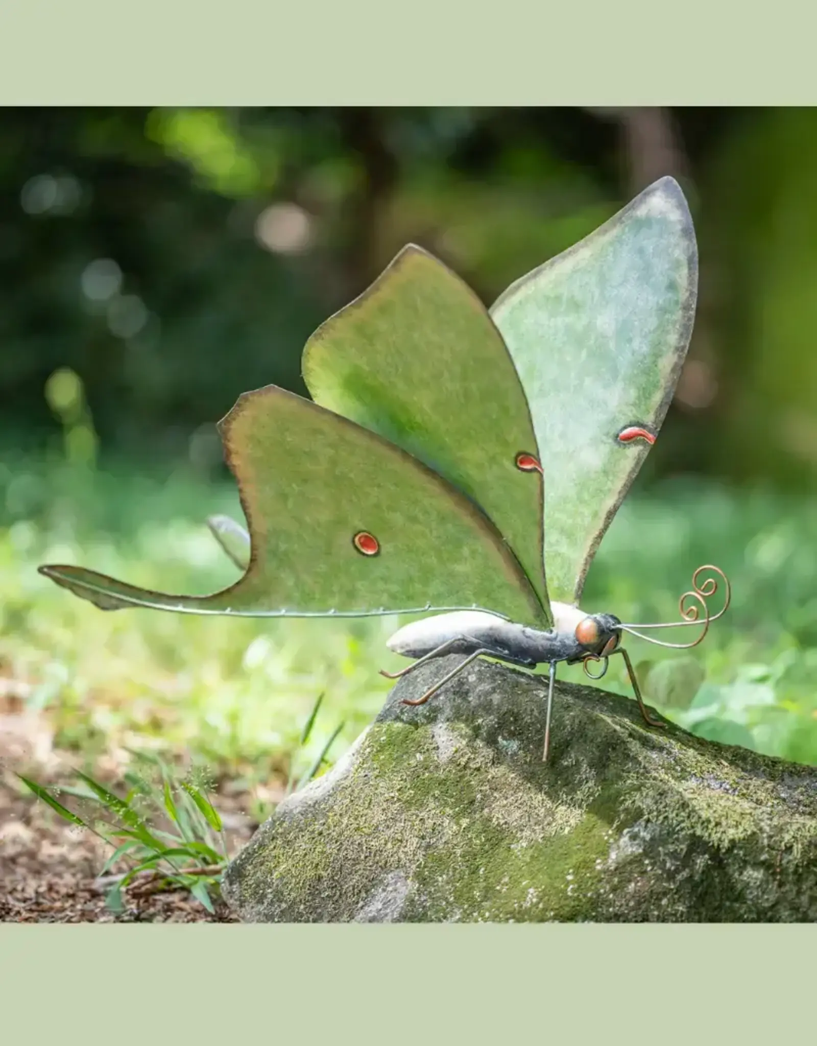 Evergreen Metal Luna Moth Statue