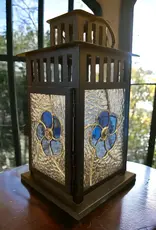 Artist- Andrew Reid ARLNTRNFMN Forget-Me-Not Stained Glass Lantern by Andrew Reid