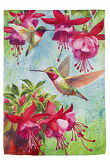 Evergreen EE0757 Fushsia Hummingbird Suede Garden Flag