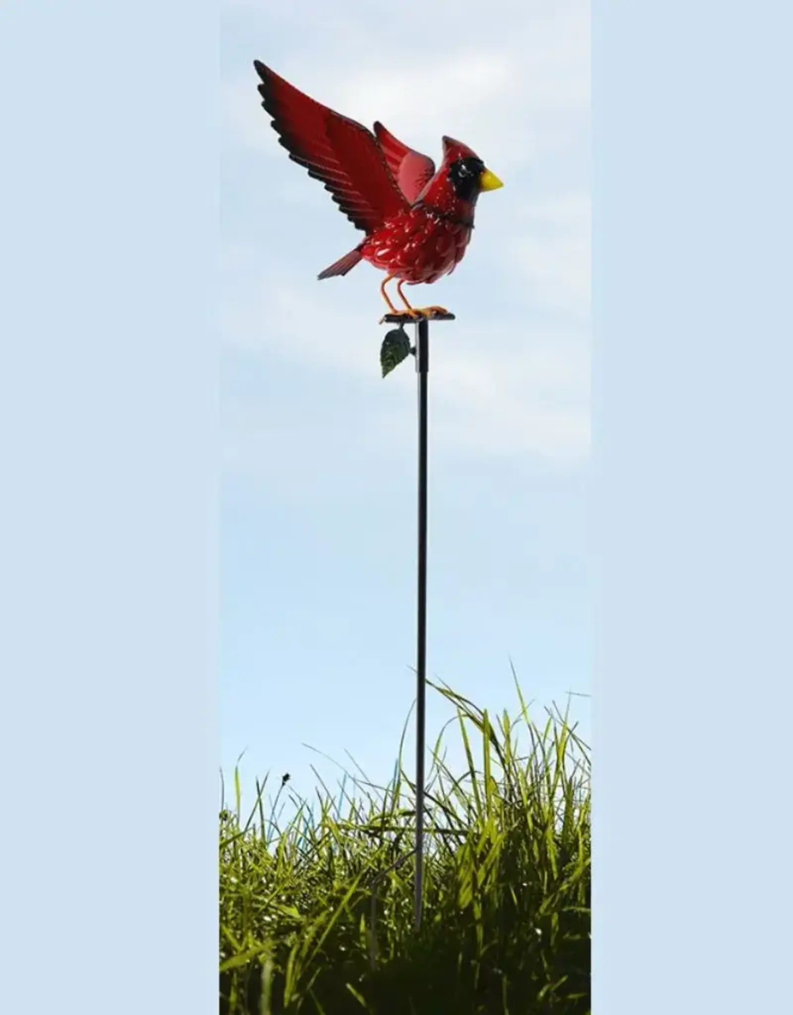 Panam Decor & Gifts PUI99234 Perched Metal Cardinal Garden Stake