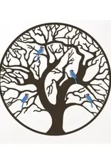 Panam Decor & Gifts PU17332 Lazor Cut Wall Art Tree with Blue Jays, Medium